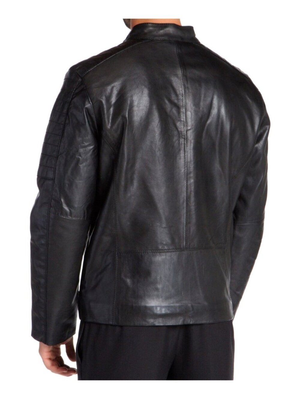 Andrew Marc New York Men's Leather Moto Jacket Black Size S - Picture 2 of 3